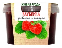 Клубника Егорьевские традиции Живая ягода дробленая с сахаром 300г