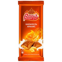 Шоколад Россия молочный карамель арахис 90г
