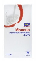 Молоко Aro ультрапастеризованное 3,2%, 973мл