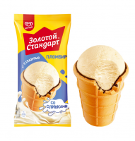 Мороженое Золотой стандарт классическое в вафельном стаканчике, 95г