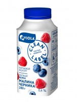 Йогурт питьевой Viola малина-черника 0.4%, 280г