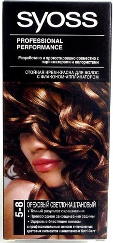 Крем-краска для волос Syoss тон 5-8 Орехово-светло каштановый, 50 мл
