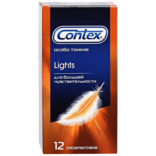 Презервативы Contex Lights особо тонкие для максимальной чувствительности, 12 шт.