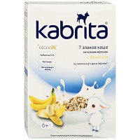 Каша 7 злаков Kabrita на козьем молоке быстрорастворимая с бананом с 6 месяцев 180г