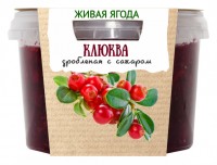 Клюква Егорьевские традиции Живая ягода дробленая с сахаром 300г