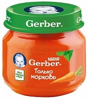 Пюре Gerber морковь для питания детей с 4-х месяцев 80г