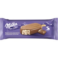 Мороженое Milka эскимо ванильное с шоколадным соусом в молочном шоколаде без змж 62г