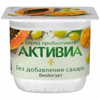 Йогурт Активиа Виноград Манго Папайя Семена Чиа без сахара 2.9% 150 г