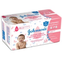 Салфетки влажные Johnson's Baby нежная забота, 128 шт.