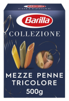 Макаронные изделия Barilla Mezze Penne Tricolore из твёрдых сортов пшеницы, 500г, Италия