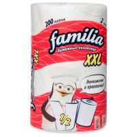 Бумажные полотенца Familia XXL, 2 слоя, 1 рулон