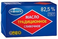Масло Экомилк сладко-сливочное Традиционное 82,5% 180г