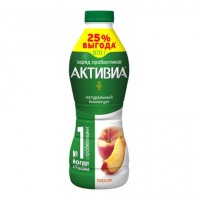 Йогурт Активиа питьевой персик 1.5%, 870г БЗМЖ