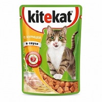 Влажный корм для кошек Kitekat с курицей в соусе 85г