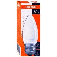 Лампа Osram свеча матовая Е27 60W