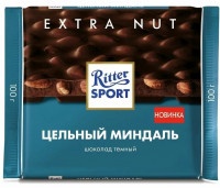 Шоколад Ritter Sport Extra Nut темный цельный миндаль, 100г