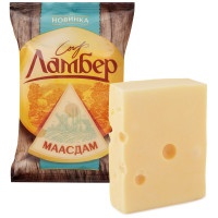 Сыр полутвердый Ламбер Маасдам 45% 180г