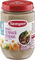 Пюре Semper овощи с телячьей печенью с 9 месяцев 190г