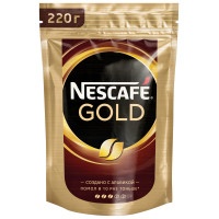 Кофе Nescafe Gold растворимый сублимированный 220г