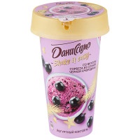 Коктейль йогуртный Даниссимо со вкусом сорбета из черной смородины 190г