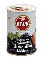 Маслины ITLV черные с косточкой 425г