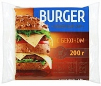 Сыр Burger плавленый с беконом тостовый 45%, 200г