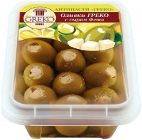 Оливки Greko фаршированные сыром Фета 240г