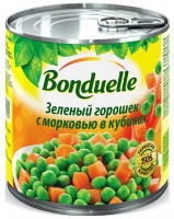 Горошек Bonduelle зеленый с молодой морковью 130г
