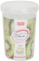 Банка Phibo Твист для хранения продуктов с завинчивающейся крышкой пластиковая 1л