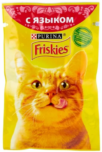 Корм для взрослых кошек Friskies консервированный с языком в подливе 85г