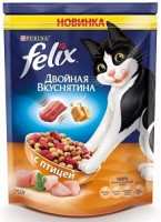 Сухой корм для кошек Felix двойная вкуснятина с птицей 750г