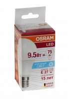 Лампа Osram LED светодиодная холодный свет 9,5W, A75, E27