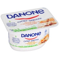 Творожок Danone Супер-завтрак с овсянкой курагой и миндалем 3,2%, 130 гр