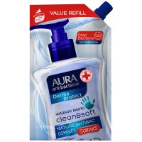 Крем-мыло Aura Derma Protect антибактериальное дой-пак 500 мл
