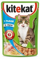 Влажный корм для кошек Kitekat с рыбой в соусе 85г