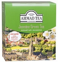 Чай Ahmad Tea зеленый с жасмином, 100пак*2г