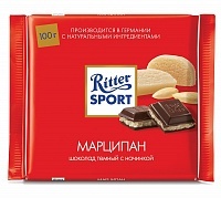 Шоколад Ritter Sport 51% темный с марципаном 100г