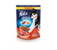 Корм для кошек Felix Двойная вкуснятина с мясом, 750г