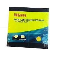 Бумага для заметок Sigma неоновая блок 7,6*7,6см, 100 листов, 6шт