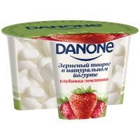 Творог Danone зерненый в йогурте клубника земляника 5% без змж 150г