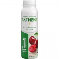 Йогурт Активиа питьевой яблоки-вишня-фининки без сахара 1.5%, 260г БЗМЖ