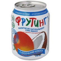 Напиток сокосодержащий Fruiting из сока манго с кусочками кокоса 0.238 л