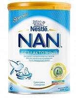 Смесь Nestle Nan Безлактозный сухая молочная от 0 до 3 лет, 400г