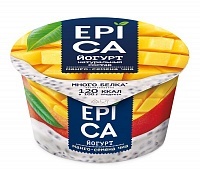 Йогурт Epica натуральный с манго и семенами чиа 5,0% 130г