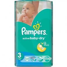 Подгузники Pampers Active Baby-Dry 4-9кг, 3 размер, 10шт