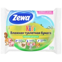 Туалетная бумага Zewa Детская влажная, 42 шт