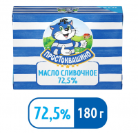 Масло Простоквашино сливочное крестьянское 72,5%, 180г