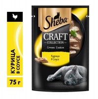 Корм влажный Sheba Craft Collection Сочные слайсы Курица в соусе для взрослых кошек, 75г