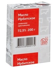 Масло Ирбитское Крестьянское сливочное 72,5%, 200г