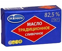 Масло Экомилк Традиционное сливочное 82,5%, 450г